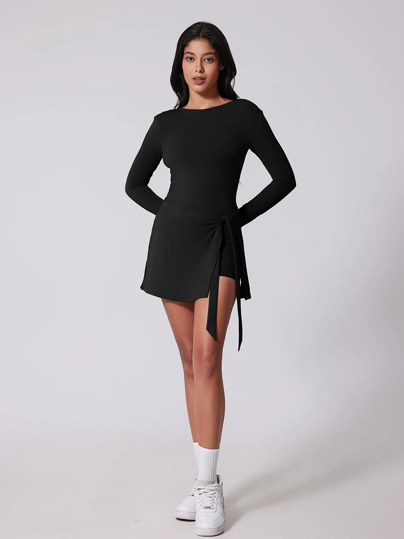 Women Tennis Sports Dress Running Tight Jumpsuit Quick Dry Sportswear Ladies Long Sleeves T-shirt Shorts Suit Gym Fitness Yoga Women Tennis Sports Dress Running Tight Jumpsuit Quick Dry Sportswear Ladies Long Sleeves T-shirt Shorts Suit Gym Fitness Yoga
