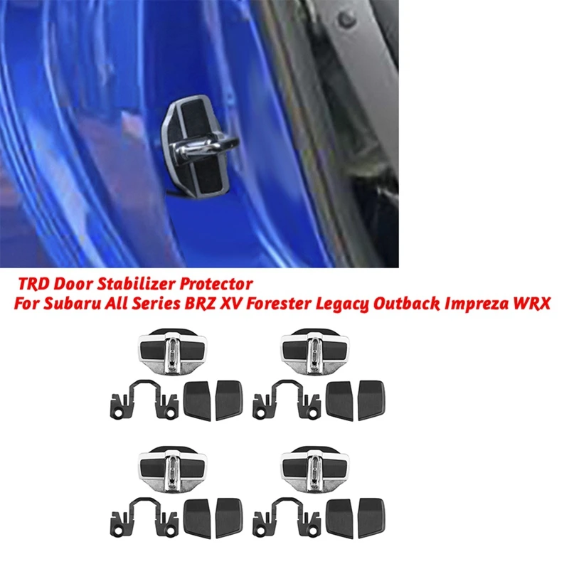 

4 Set Car TRD Door Stabilizer Latches Protector Cover Lid For Subaru All Series BRZ XV Forester Legacy Outback Impreza WRX