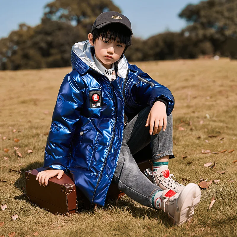 Детский Зимний пуховик средней длины, на мальчика 
Детский Зимний пуховик средней длины, на мальчика