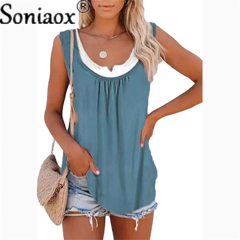 2022 Summer Patchwork Women Fake Two-Layer Sleeveless Vest T-Shirt Fashion Casual Loose Stree Elegant Ladies Bottoming Tank Top
2022 Summer Patchwork Women Fake Two-Layer Sleeveless Vest T-Shirt Fashion Casual Loose Stree Elegant Ladies Bottoming Tank Top