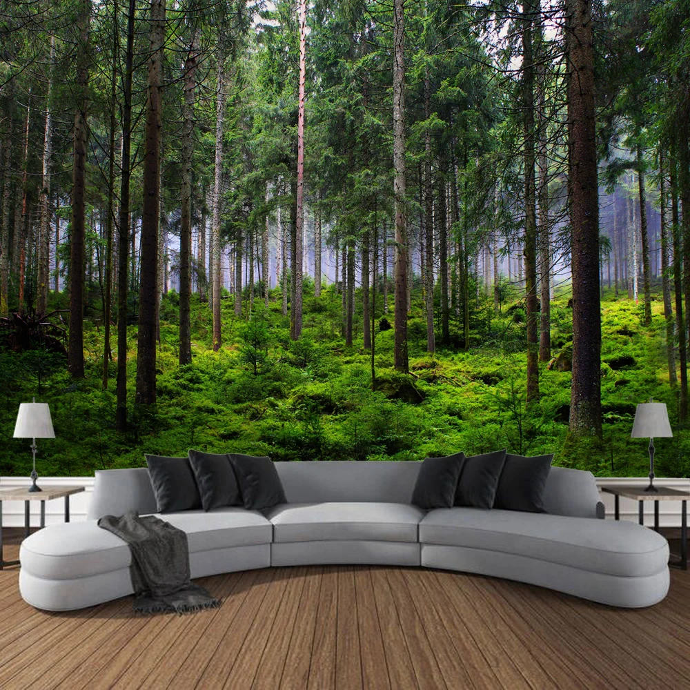 

Moss Forest Tapestry Wall Art, Large Tapestry Mural Decoration, Home Bedroom, Living Room Decoration