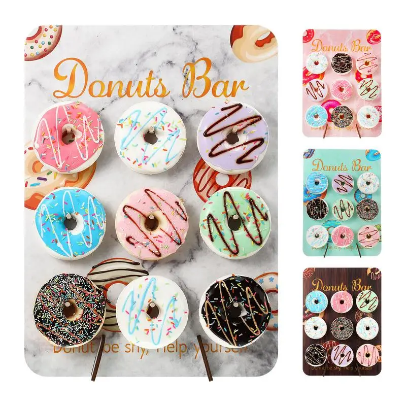 

Donut Display Board DIY Wedding Dessert Doughnuts Display Tray Holder Wooden Food Buffet Donut Board Holder For Birthday Party