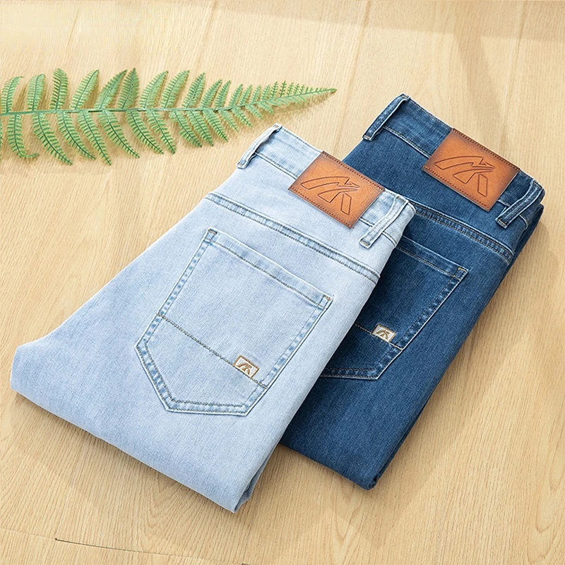 2023 New Fashion Casual Cotton High-quality Classic Style Summer Men's Light Blue Stretch Thin Jeans Denim Trousers Male Brand
2023 New Fashion Casual Cotton High-quality Classic Style Summer Men's Light Blue Stretch Thin Jeans Denim Trousers Male Brand