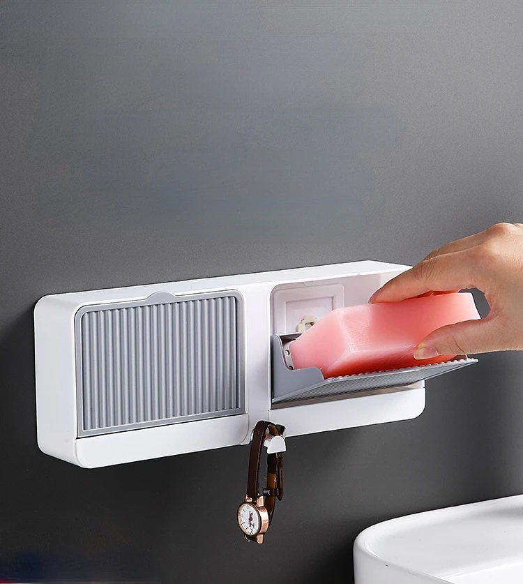 New Clamshell Drain Soap Dish Free Perforation Installation Wall-mounted Soap Box Creative Home Bathroom Kitchen Product
New Clamshell Drain Soap Dish Free Perforation Installation Wall-mounted Soap Box Creative Home Bathroom Kitchen Product