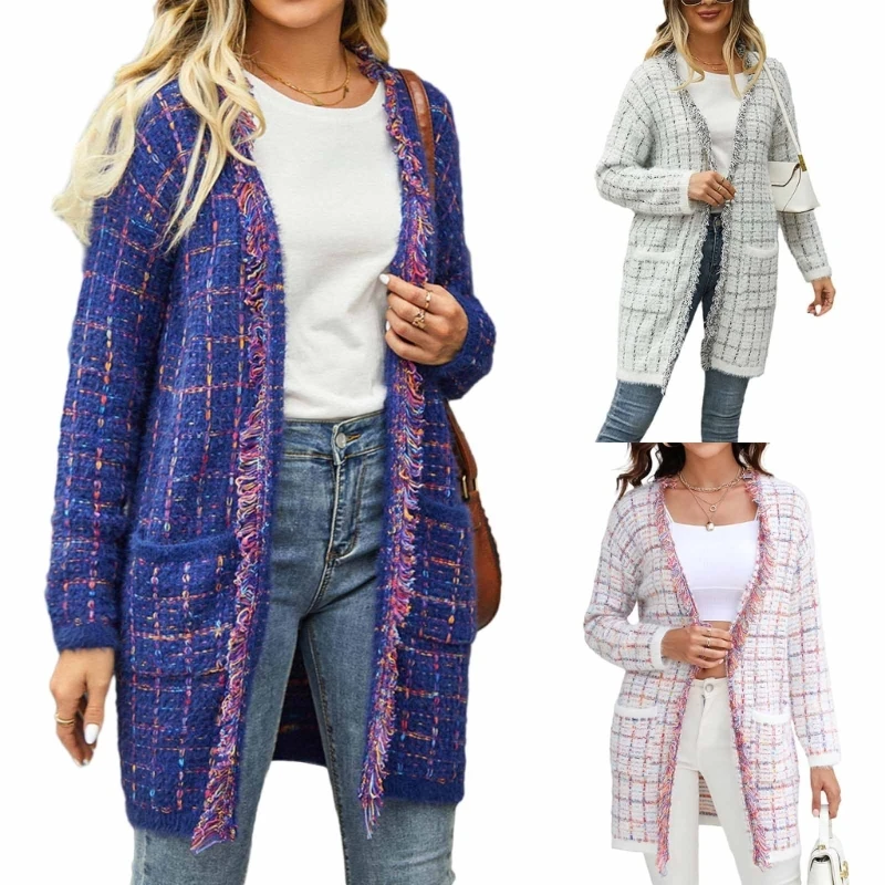 Stylish Open Front Knit Cardigan Long Sleeve Tops Fashionable Sweater with Pockets N7YD
Stylish Open Front Knit Cardigan Long Sleeve Tops Fashionable Sweater with Pockets N7YD