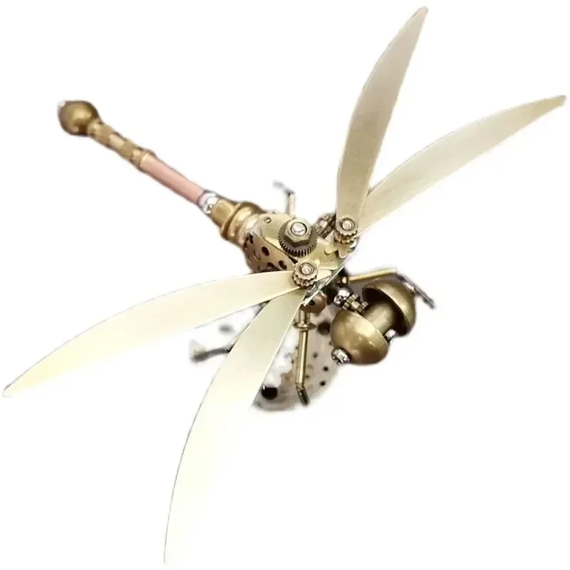 

3D Mechanical Insect All-metal Small Dragonfly Steampunk Style Metal Model Creative Handcrafts Ornaments - Finished Product