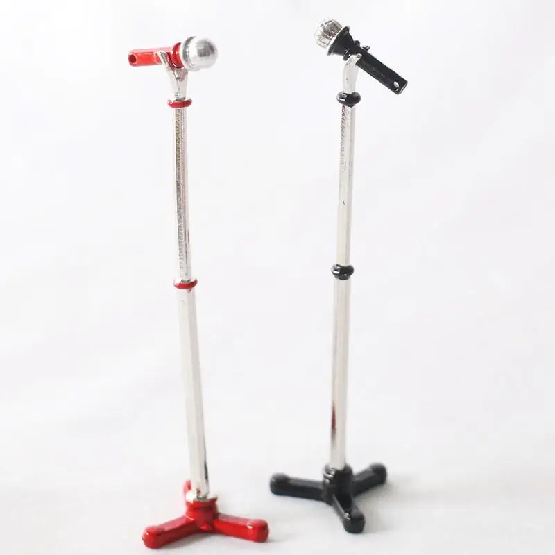 Microphone Holder Toy Compact Vivid Alloy Miniature Microphone Stand Dollhouse Model for 1/12 Doll House
Microphone Holder Toy Compact Vivid Alloy Miniature Microphone Stand Dollhouse Model for 1/12 Doll House