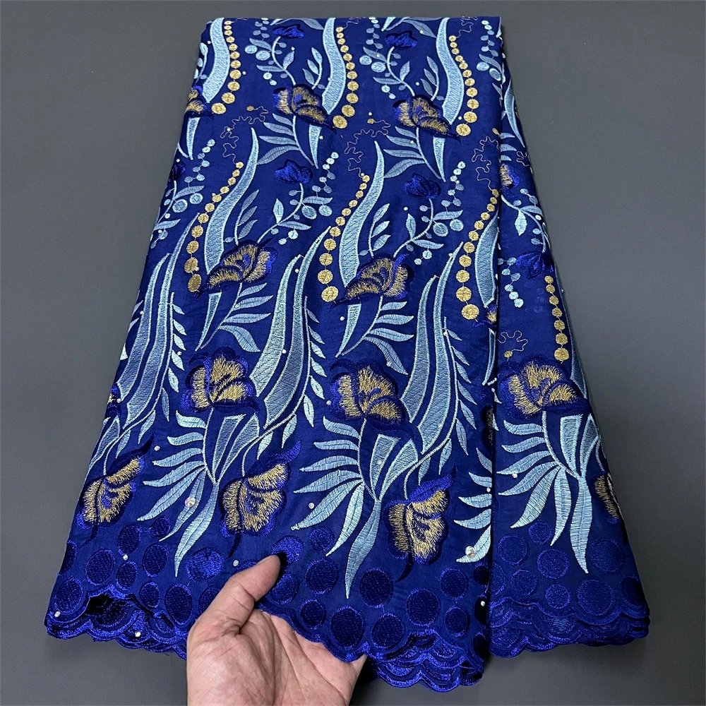 African Blue Linen Lace Rhinestone Fabric Embroidery For Women Party Dresses Tulle Cotton Fabrics In Per The Meter 5Yards Sewing
African Blue Linen Lace Rhinestone Fabric Embroidery For Women Party Dresses Tulle Cotton Fabrics In Per The Meter 5Yards Sewing
