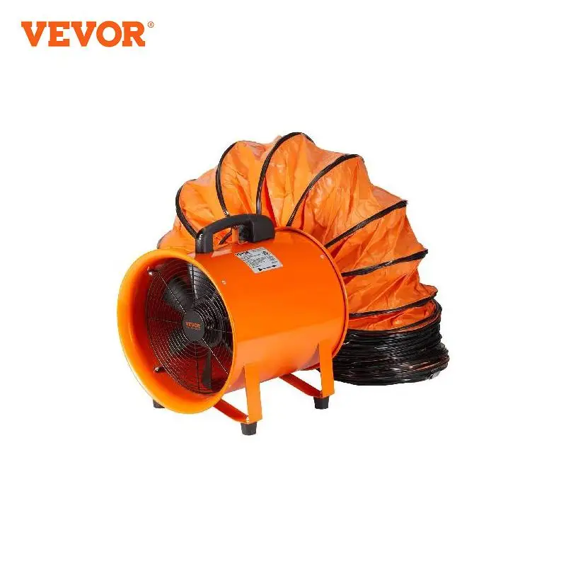 

VEVOR Portable Ventilator 12 inch Cylinder Fan with 33/16.4ft Hose 585W 3198CFM Industrial Utility Blower for Sucking Dust Smoke