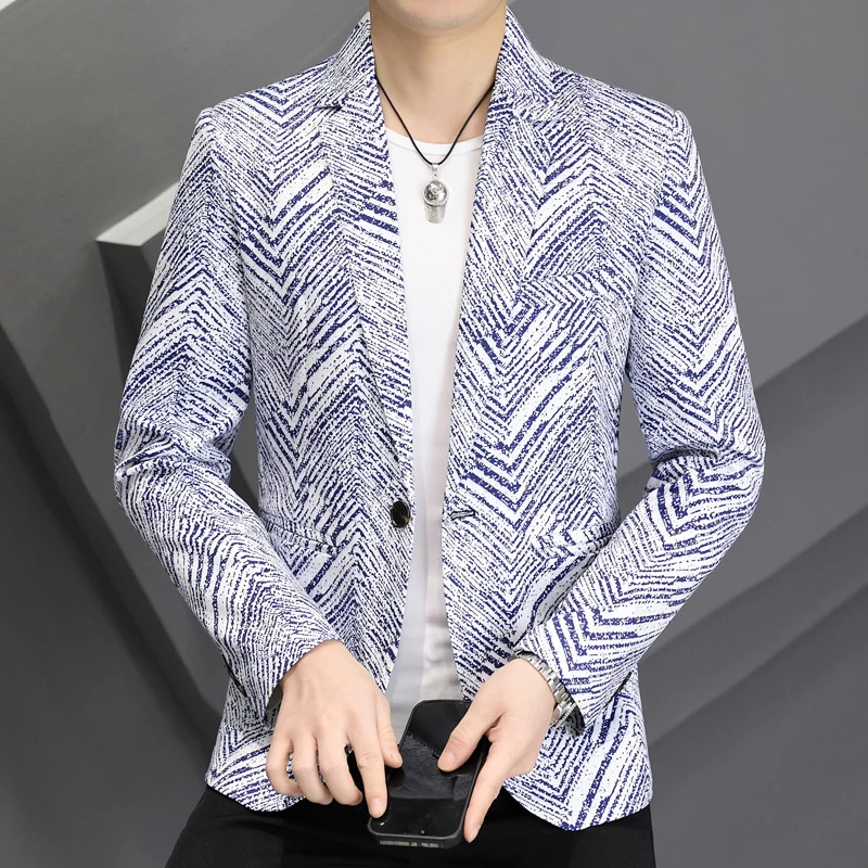

Высококачественный весенний мужской повседневный красивый корейский вариант Модный деловой Молодежный костюм пальто 2024