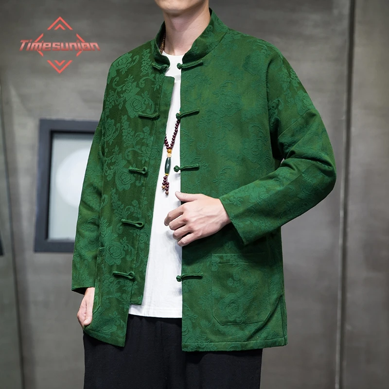 

Cotton Linen Tang Suit Jackets Man Trend Ancient Style Hanfu Loose Youth Zhongshan New 2024 Spring Chinese Coat