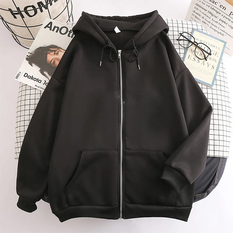 

Men Women Hoodies Jacket Casual Long Sleeve Zip Hooded Sweatshirts Y2K Harajuku Cardigan Men Jacket Tops