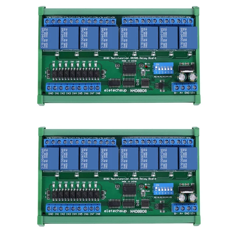 HOT-2X DC 24V 8 Ch RS485 Relay Board Modbus RTU UART Remote Control Switch DIN35 Rail Box For PLC Automation Control
HOT-2X DC 24V 8 Ch RS485 Relay Board Modbus RTU UART Remote Control Switch DIN35 Rail Box For PLC Automation Control