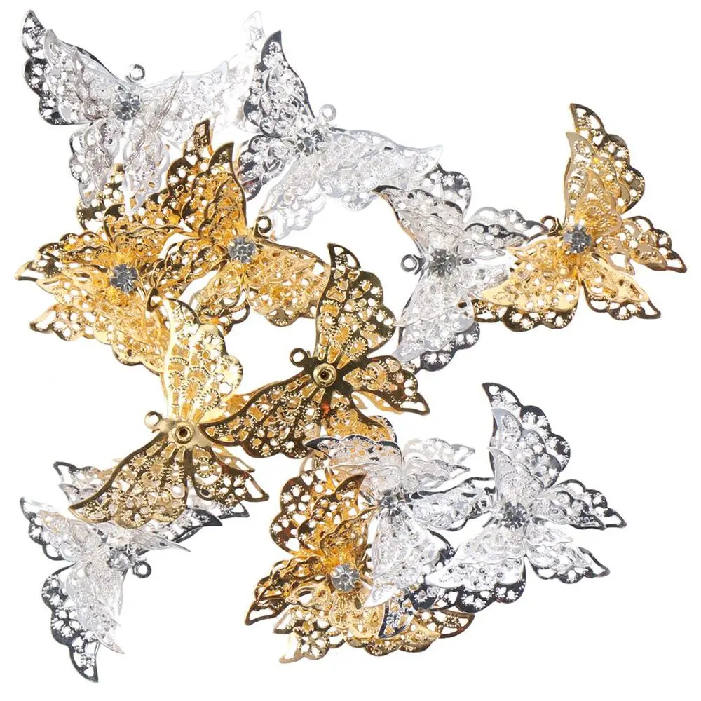 12Pcs Rhinestones Butterfly Charm Fancy Butterfly Charm Hollow Filigree Charms 2Colors Butterfly DIY Necklace
12Pcs Rhinestones Butterfly Charm Fancy Butterfly Charm Hollow Filigree Charms 2Colors Butterfly DIY Necklace