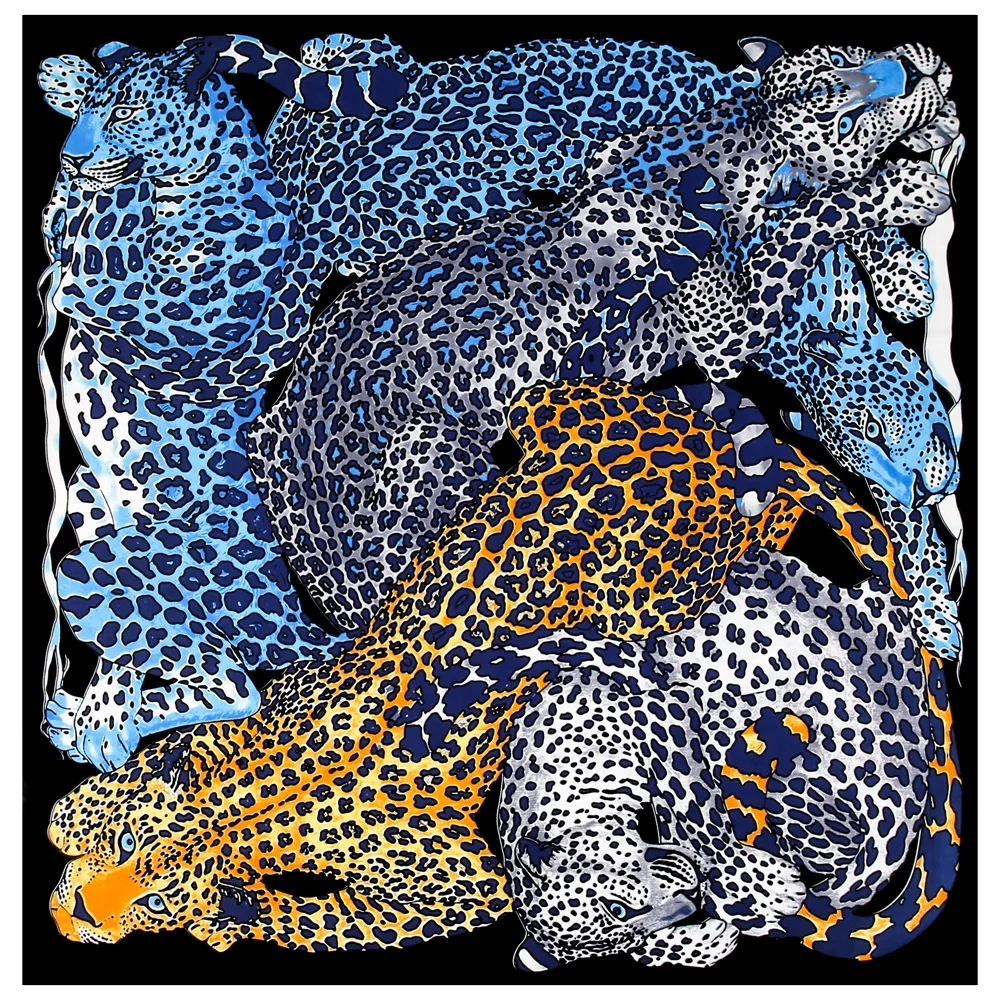 

130cm New Fashion Versatile Animal Leopard Women's luxury Twill Decoration Tourism warmth Sunscreen Shawl Large Square Scarf