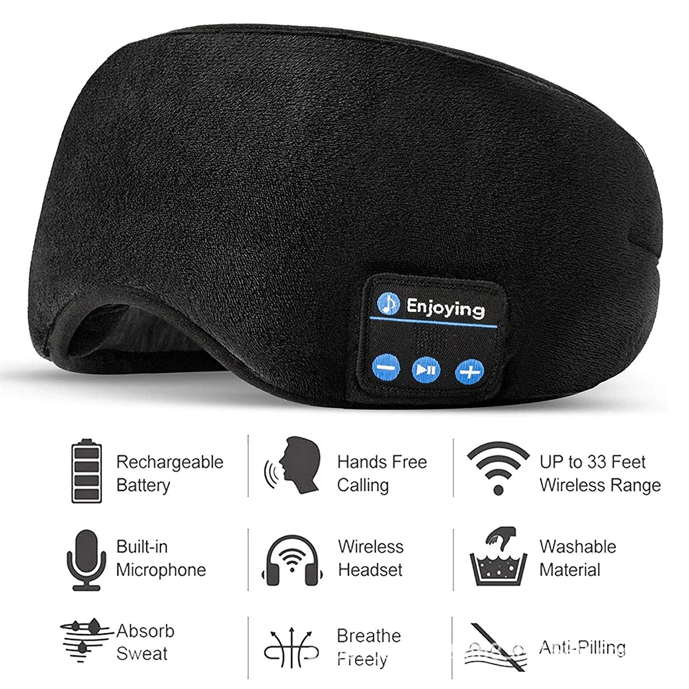

Bluetooth Sleeping Mask 3D Sleep Mask for Eyes Soft Sleeping Aid Eye Mask Music Play Sleeping Headphones for Travel Eyeshade