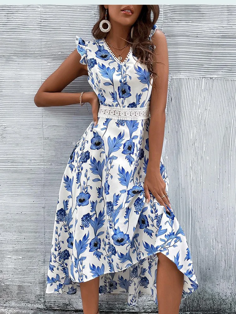 Summer Women Print Dress Fashion Casual V Neck Sexy Lace Sleeveless Dresses For Woman Robe Femme 2023 New
Summer Women Print Dress Fashion Casual V Neck Sexy Lace Sleeveless Dresses For Woman Robe Femme 2023 New
