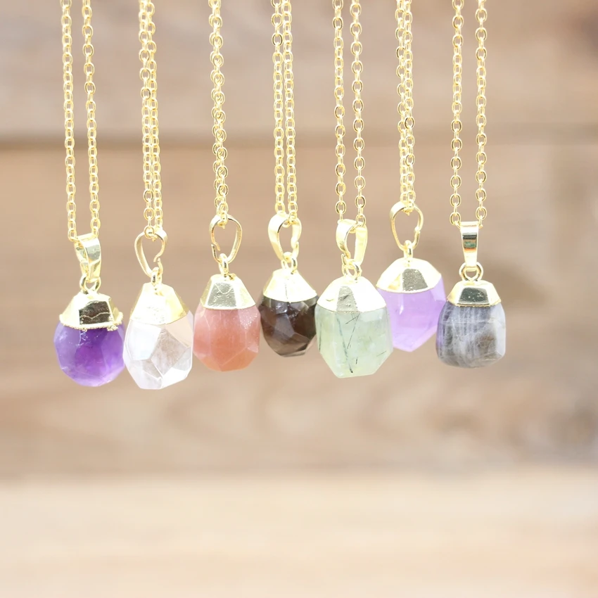 Faceted Quartz Crystal Pendants,Healing Reiki Stone Labradorite Amethysts Amazonite Citrines Necklace Boho Summer Jewelry,QC3275
Faceted Quartz Crystal Pendants,Healing Reiki Stone Labradorite Amethysts Amazonite Citrines Necklace Boho Summer Jewelry,QC3275