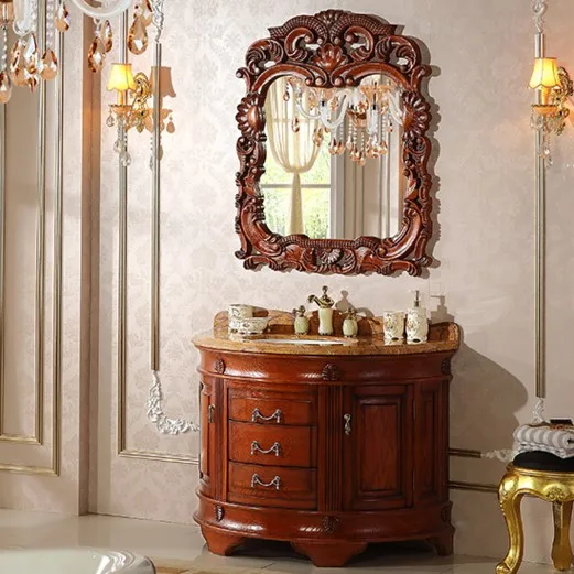 European semi-circular arc solid wood bathroom cabinet oak antique bathroom cabinet toilet marble face wash basin
European semi-circular arc solid wood bathroom cabinet oak antique bathroom cabinet toilet marble face wash basin