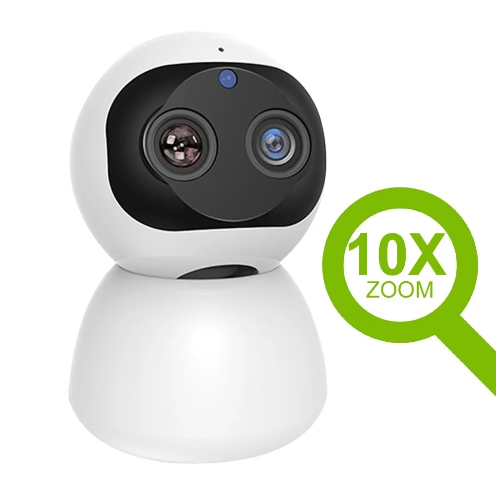 Top HD 10X зум 2*1080P умный дом Wi-Fi IP-камера Внутренняя камера видеонаблюдения PTZ CCTV 360 видеомонитор для ребенка/няни/