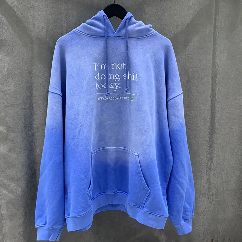 

New Fashion Vetements Hooded Hoodies Letter Graphic Hoodies Embroidery LOGO Pullovers One Day Ship Out VTM Streetwear