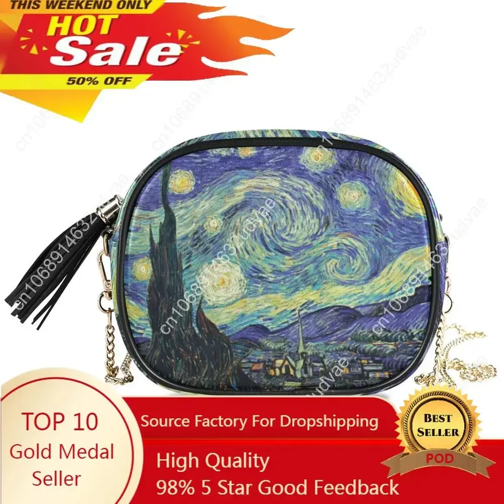 HOT Small Shoulder Bag For Women Messenger Bags Ladies Retro Leather Van Gogh Oil Painting Handbag Purse Female Crossbody Bag
HOT Small Shoulder Bag For Women Messenger Bags Ladies Retro Leather Van Gogh Oil Painting Handbag Purse Female Crossbody Bag