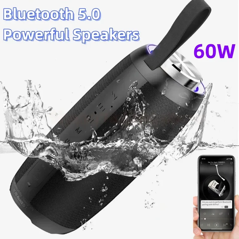 60W 6600mAh Super Powerful Portable Bluetooth Speakers Sound Box IPX7 Waterproof Home TV Outdoor Column TWS Subwoofer Heavy Bass
60W 6600mAh Super Powerful Portable Bluetooth Speakers Sound Box IPX7 Waterproof Home TV Outdoor Column TWS Subwoofer Heavy Bass