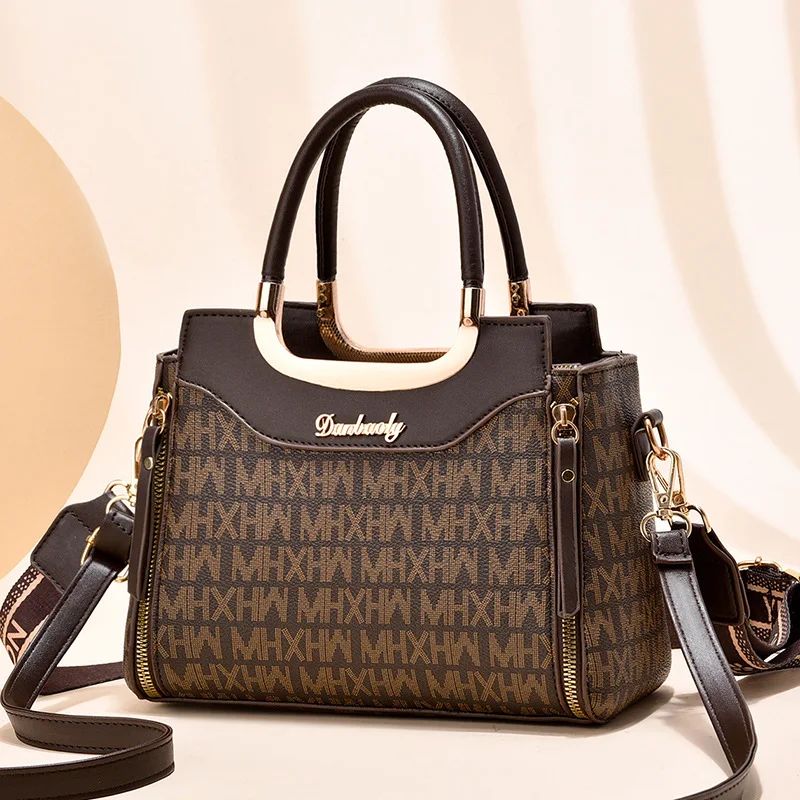 Женская сумка с принтом, универсальная дамская сумочка через плечо в стиле ретро, квадратные клатчи на ремне