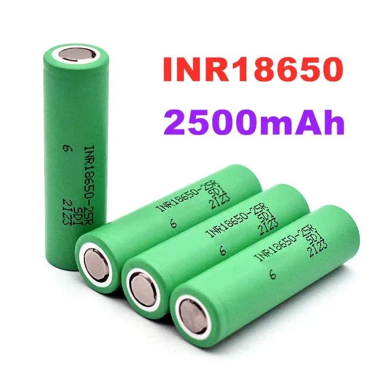 

100% Original INR18650 25R 1865 2500Mah 3,7 V 18650 Batterij Lithium-Oplaadbare Batterijen Hoge Stroom Ontlading 20A Power Cell