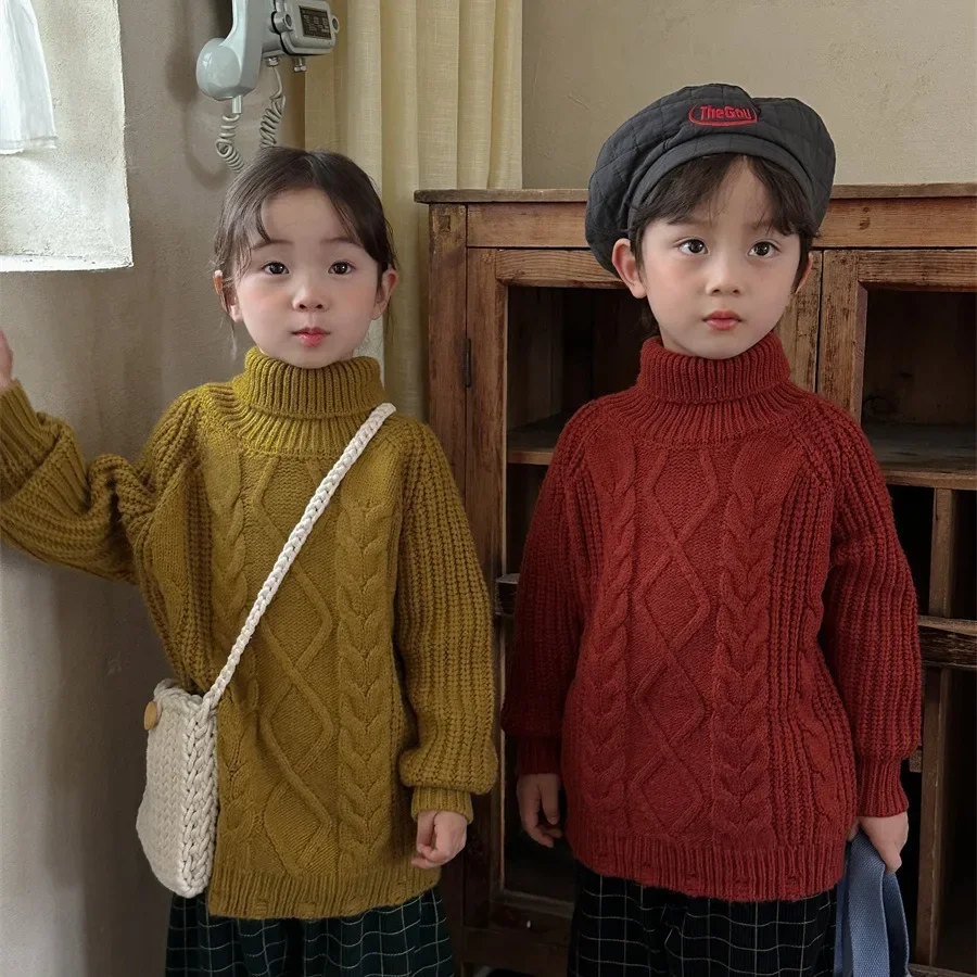 2023 New Winter Clothes Children's Thickened High Collar Fried Dough Twists Sweaters Boys and Girls' Retro Sweaters
2023 New Winter Clothes Children's Thickened High Collar Fried Dough Twists Sweaters Boys and Girls' Retro Sweaters