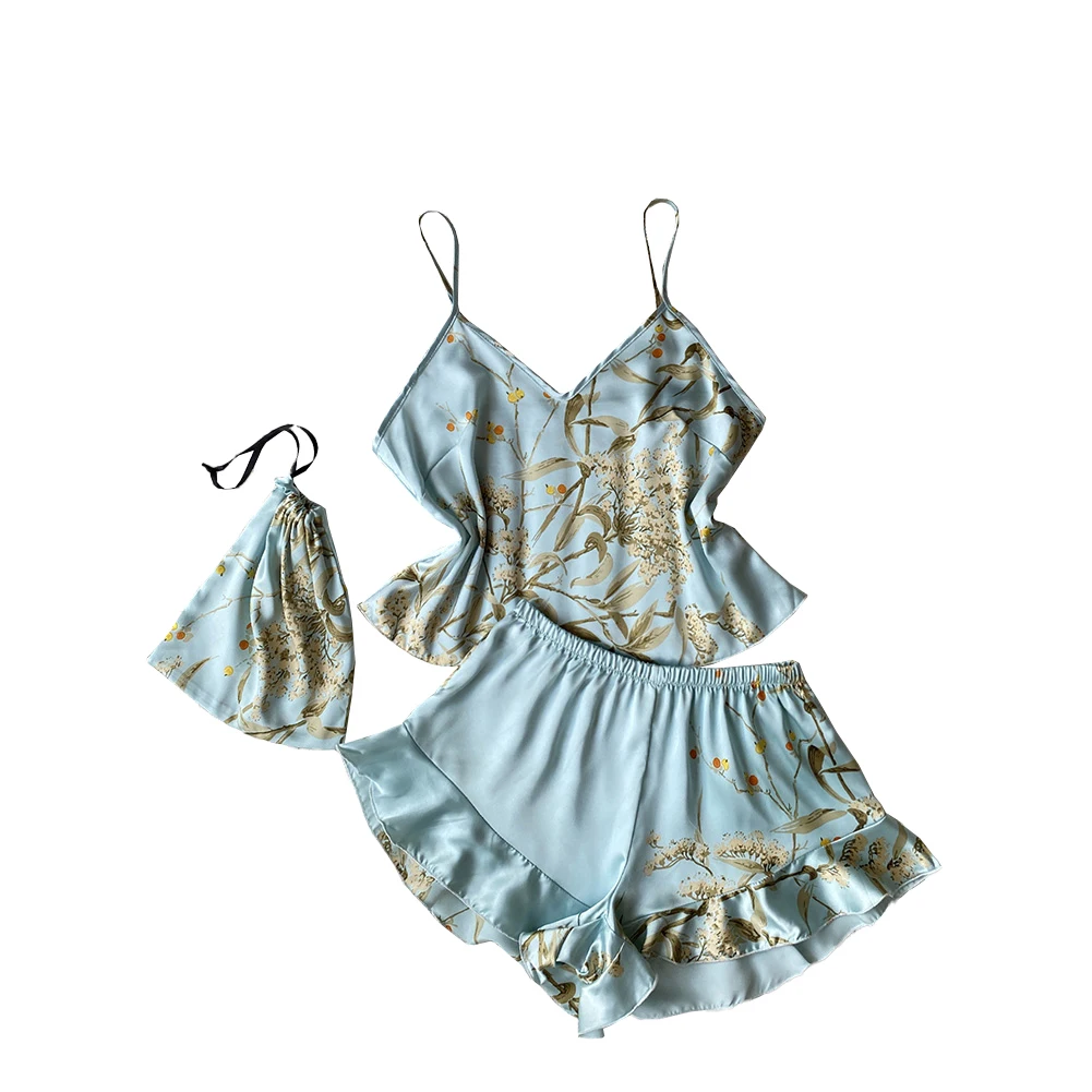 Women Sexy Nightwear Two Piece Satin Smooth Lingerie Set Suspender Top Loose Breathable Short Homewear Summer Casual Sleepwear
Women Sexy Nightwear Two Piece Satin Smooth Lingerie Set Suspender Top Loose Breathable Short Homewear Summer Casual Sleepwear