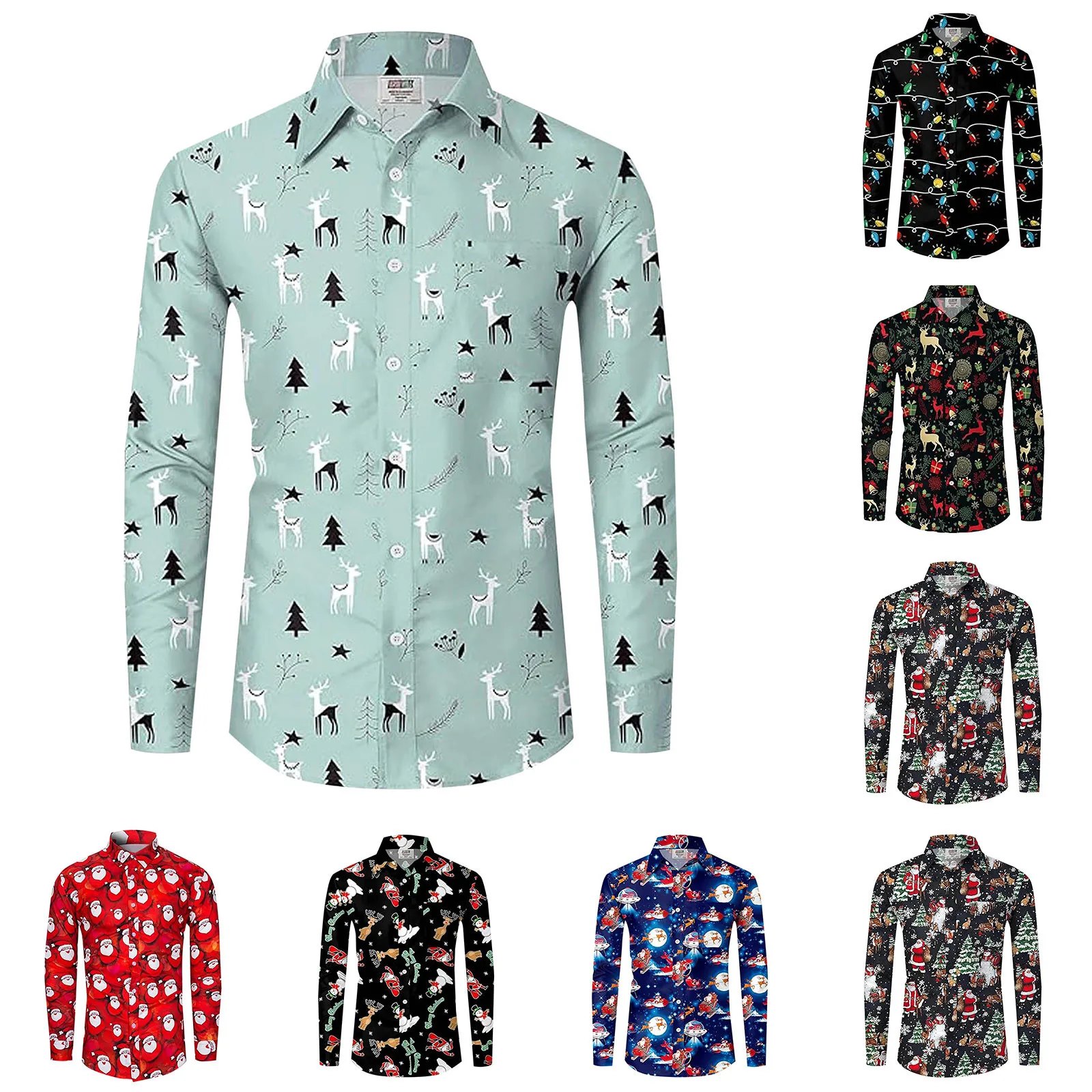 Mens Fashion Casual Christmas Printed Long Sleeved Lapel Shirt Streetwear slim fit Business
Mens Fashion Casual Christmas Printed Long Sleeved Lapel Shirt Streetwear slim fit Business