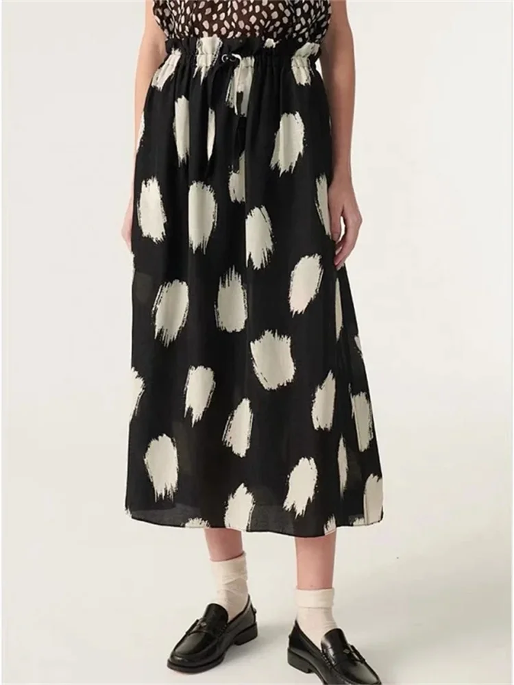 Flower Bud Edge Ladies Pockets Long Jupes Elastic Waist Irregular Polka Dot Print Midi Skirt for Women All-Match 2024 Summer
Flower Bud Edge Ladies Pockets Long Jupes Elastic Waist Irregular Polka Dot Print Midi Skirt for Women All-Match 2024 Summer