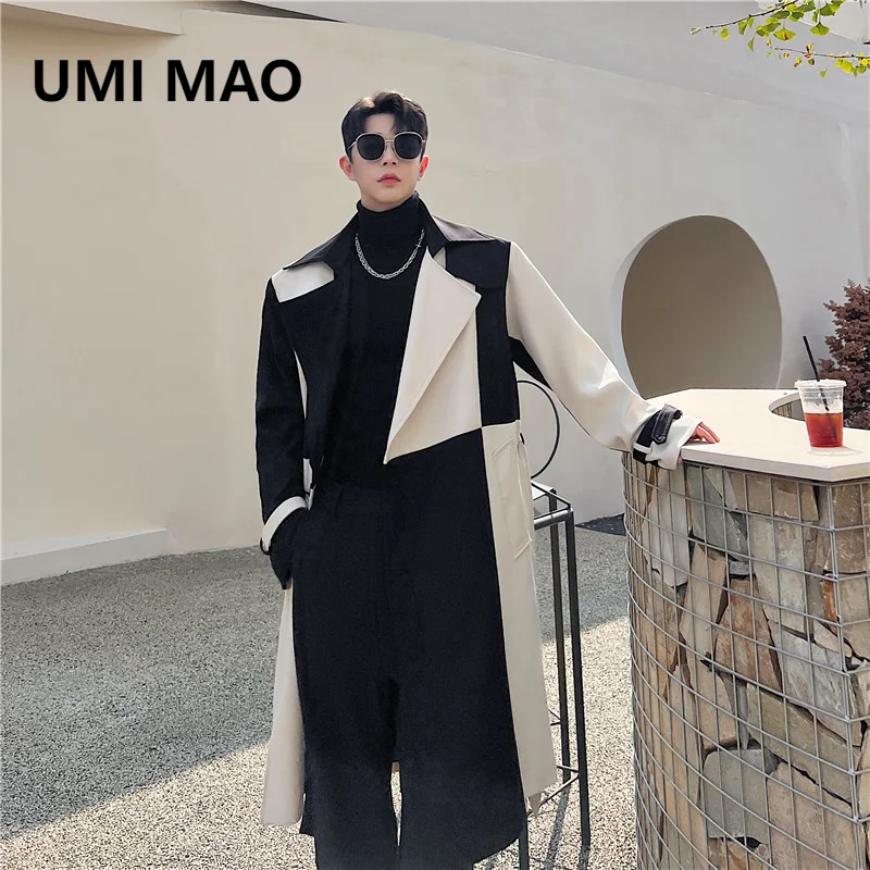 

UMI MAO Yamamoto Dark Windbreaker Coat 2023 Autumn Winter New Trend Fashion Korean Style Long Trench Coat Men Women Y2K