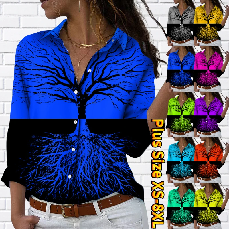 2022 Autumn Winter Women's Everyday Fashion Sexy V-neck Tops Vintage Button Long Sleeve Ladies Tree Printed Loose Size Shirt
2022 Autumn Winter Women's Everyday Fashion Sexy V-neck Tops Vintage Button Long Sleeve Ladies Tree Printed Loose Size Shirt