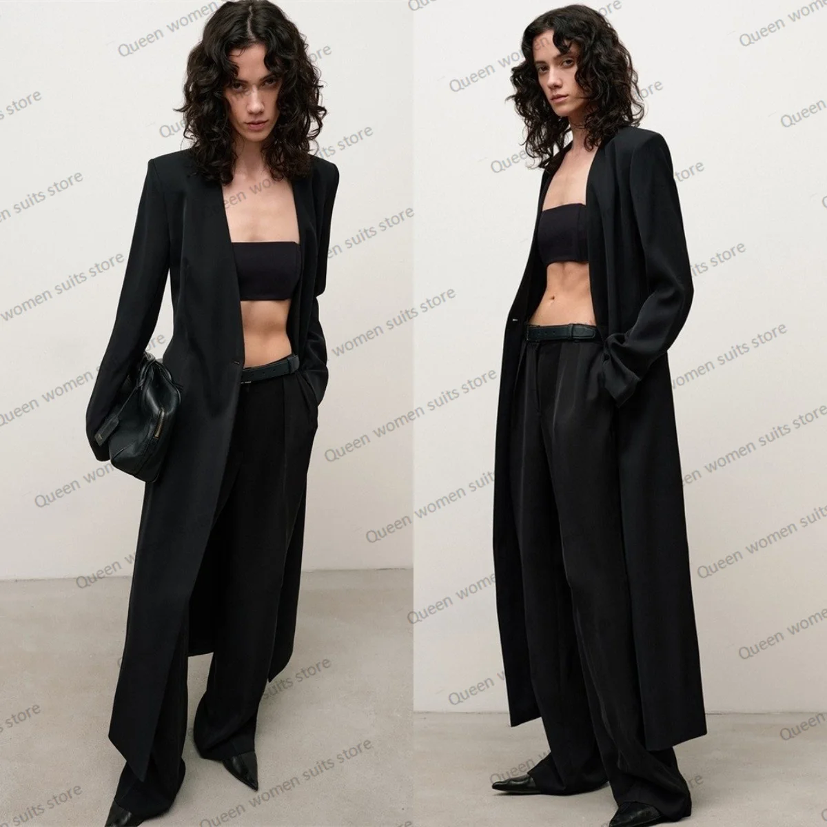 Designer Black Women Suits Pants Set Long Blazer+Short Top+Trousers 3 Pieces Custom Made Formal Office Business Prom Dress Coat
Designer Black Women Suits Pants Set Long Blazer+Short Top+Trousers 3 Pieces Custom Made Formal Office Business Prom Dress Coat