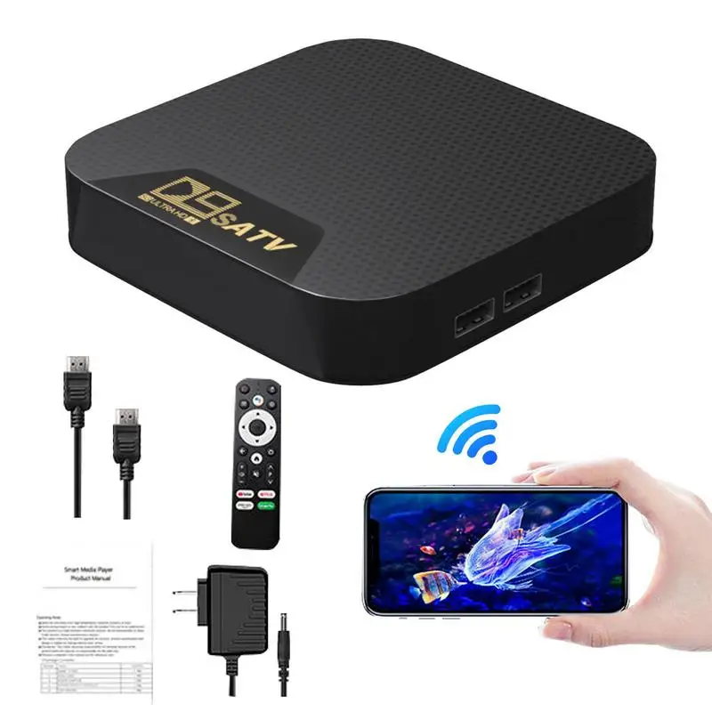 

TV Box Smart TV 4K Blue Tooth Dual Wifi Voice 2RAM 8GB ROM Quad-core ARM Cortex-A53 28 Network Play Media Player TV Receiver