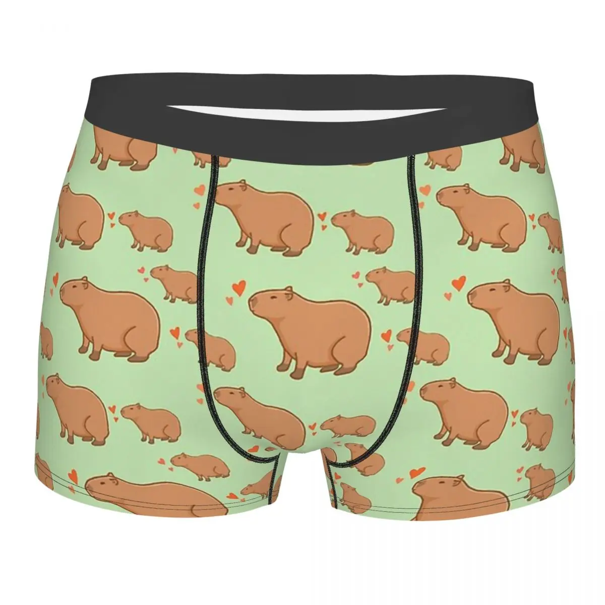 

Hearts Capybara Hydrochoerus Hydrochaeris Animal Underpants Breathbale Panties Men's Underwear Ventilate Shorts Boxer Briefs