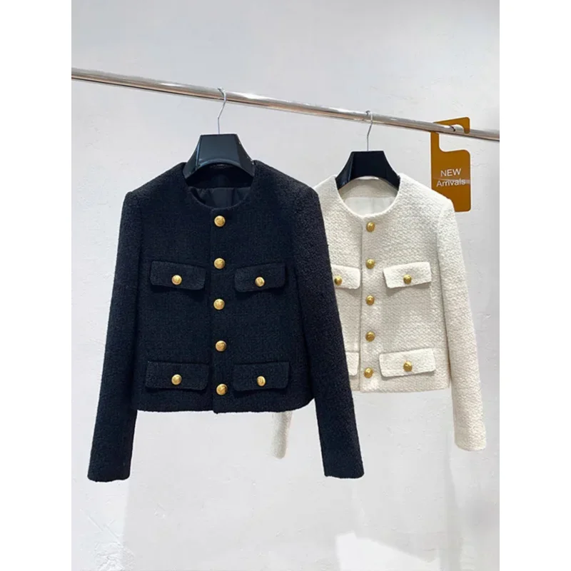 LKSK Autumn Winter Small Fragrant Tweed Jacket Coat Women Vintage Woolen Short Coats Streetwear Elegant Casual Slim Outwear Crop
LKSK Autumn Winter Small Fragrant Tweed Jacket Coat Women Vintage Woolen Short Coats Streetwear Elegant Casual Slim Outwear Crop