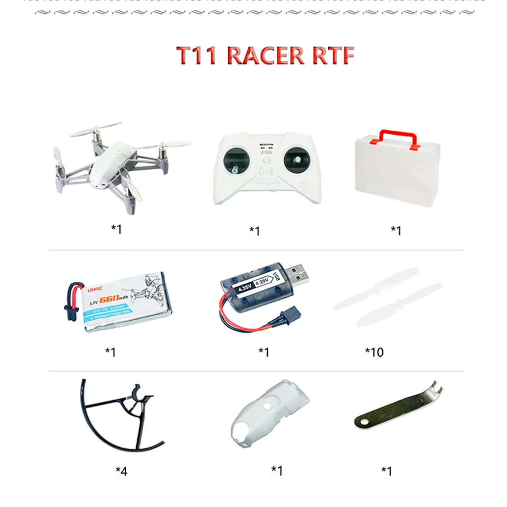 LDARC T11 RTF PNP 1S Brushed 2 inch FPV RC Racing drone Quadscopter Toy Airplane Support Headless mode withTransmitter Radio
LDARC T11 RTF PNP 1S Brushed 2 inch FPV RC Racing drone Quadscopter Toy Airplane Support Headless mode withTransmitter Radio