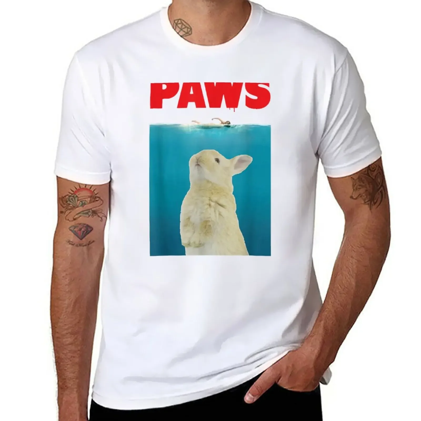 

Paws BunnyFunny ParodyRabbit Lover T-Shirt hippie clothes new edition Short sleeve tee big and tall t shirts for men