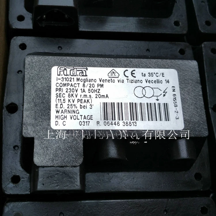 COMPACT 8/20PM Italy Feida Fida ignition transformer burner high voltage package unipolar 8KV
COMPACT 8/20PM Italy Feida Fida ignition transformer burner high voltage package unipolar 8KV