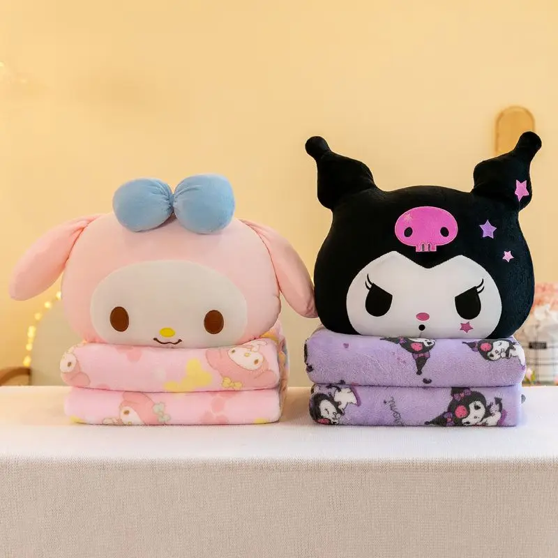 Sanrio Kuromi Melody Throwing Pillow Blanket Dual Use Pillow Cushion Headrest Girl Sleeping Lunch Break Little Devil Gift
Sanrio Kuromi Melody Throwing Pillow Blanket Dual Use Pillow Cushion Headrest Girl Sleeping Lunch Break Little Devil Gift