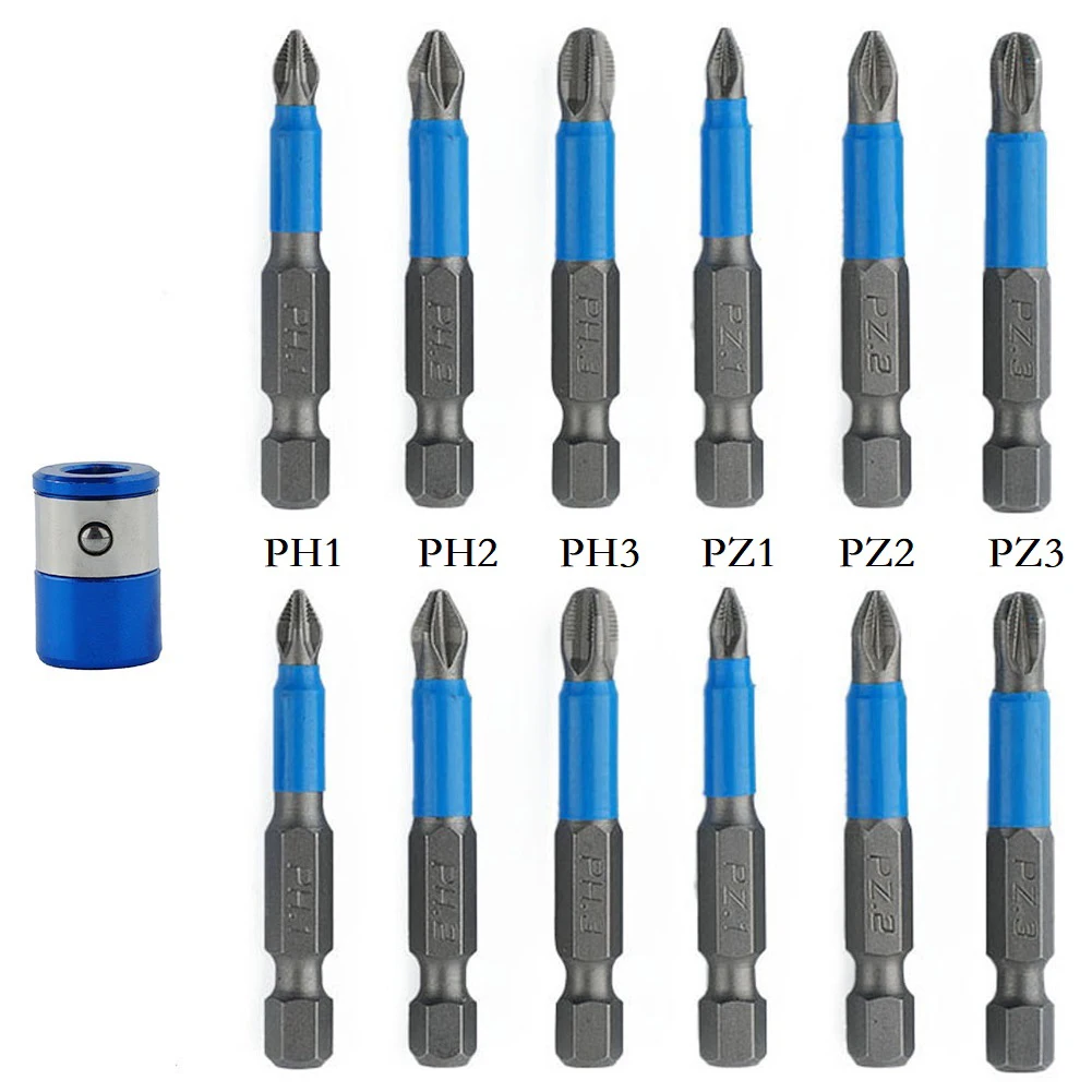 12pcs 50mm Anti Slip Screwdriver Bits Magnetic Single Head PH1 PZ1 PH2 PZ2 PH3 PZ3 Hex Shank Cross Screw Driver Drill Bit Tools
12pcs 50mm Anti Slip Screwdriver Bits Magnetic Single Head PH1 PZ1 PH2 PZ2 PH3 PZ3 Hex Shank Cross Screw Driver Drill Bit Tools