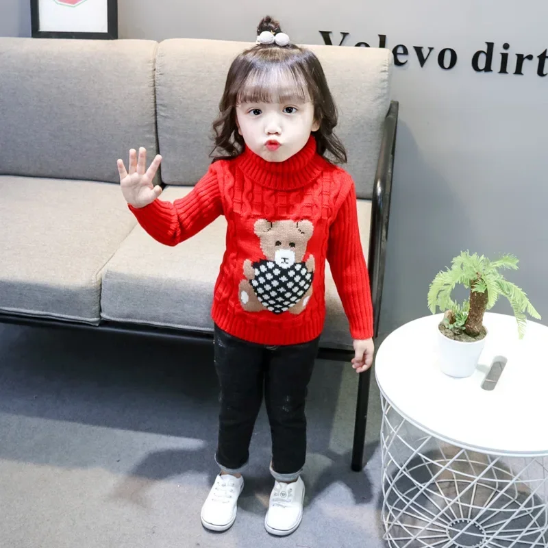 Autumn Winter Thick Sweater Pullovers Kids Girl Long Sleeve Casual Warm Turtleneck Sweaters Children Cartoon Knitted Tops
Autumn Winter Thick Sweater Pullovers Kids Girl Long Sleeve Casual Warm Turtleneck Sweaters Children Cartoon Knitted Tops