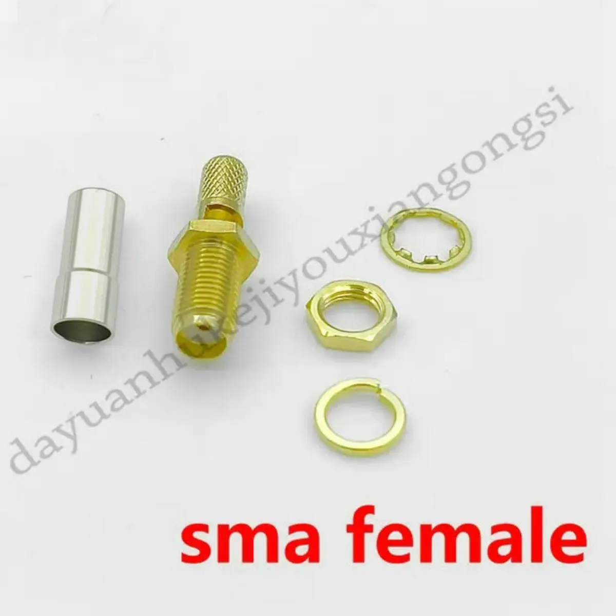 

RF coaxial coax adapterSMA Female Window Crimp RF Connector For LMR195 RG58 RG400 RG142 Cable