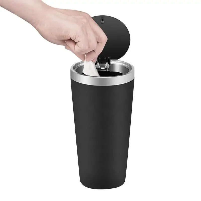 

Mini Car Trash Can 800ml Car Trash Bin Cup Holder Washable Car Cup Trash Leakproof Can With Lid Press To Open For Auto Garbage