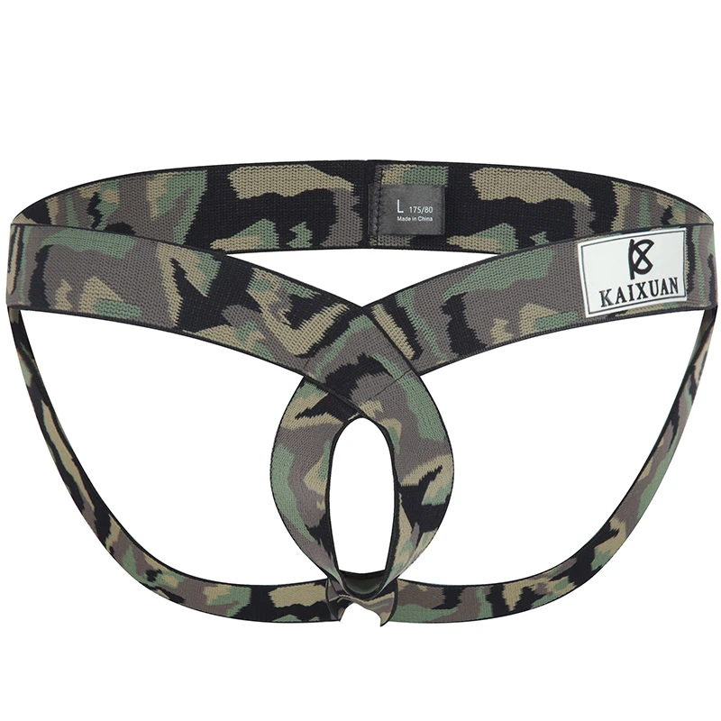 Lencería Sexy para hombre ropa interior de Bikini sin entrepierna