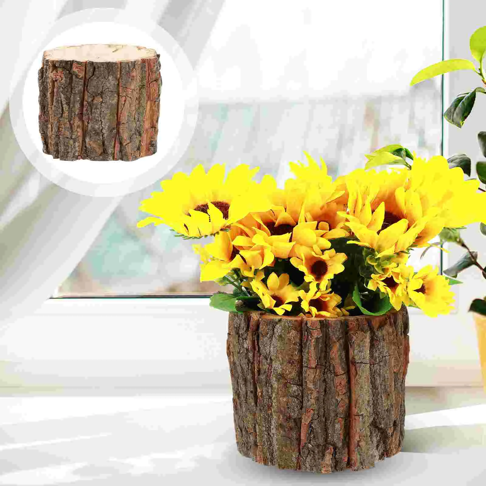 Large Flowerpot Natural Wood Flower Pot Rustic Stake Design Succulent Plant Potted Planter Bonsai Pots Bark Barrel Bucket
Large Flowerpot Natural Wood Flower Pot Rustic Stake Design Succulent Plant Potted Planter Bonsai Pots Bark Barrel Bucket
