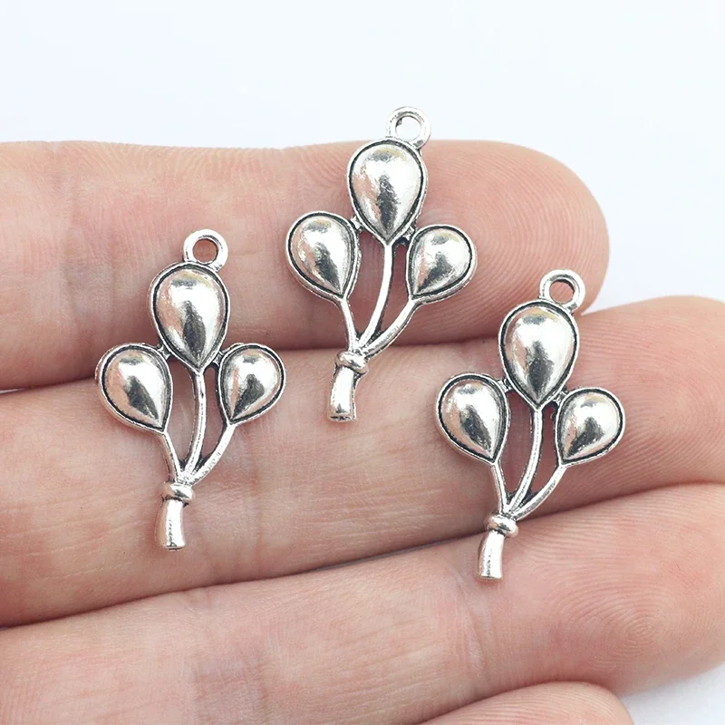 

10Pieces 15*25mm Antique Silver Color Alloy Cute Balloon Charms Necklace Earring Pendant Accessory Charms For DIY Jewelry Making